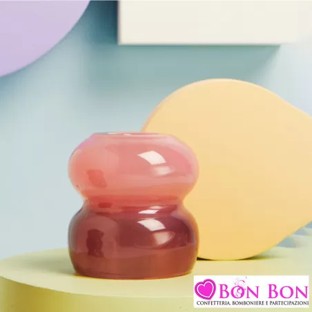 Bomboniere Matrimonio Originali Claraluna 2025 Candelabri in Vetro Soffiato Rosa e Viola Claraluna - 1