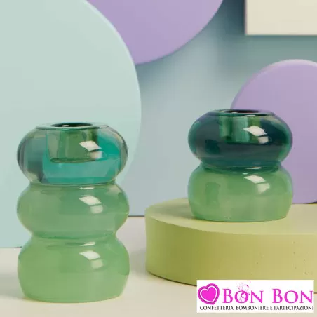 Bomboniere Matrimonio Originali Claraluna 2025 Candelabri in Vetro Soffiato Verde