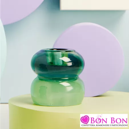 Bomboniere Matrimonio Originali Claraluna 2025 Candelabri in Vetro Soffiato Verde Claraluna - 2