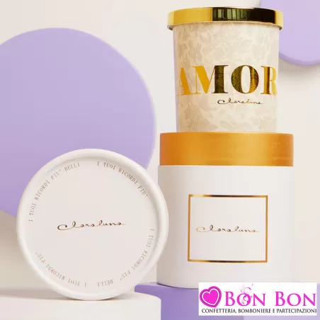 copy of Bomboniere Matrimonio Claraluna 2025 Diffusori in Vetro Grigio con Essenza Black Peony e Tappo in Gesso con Profilo Oro 