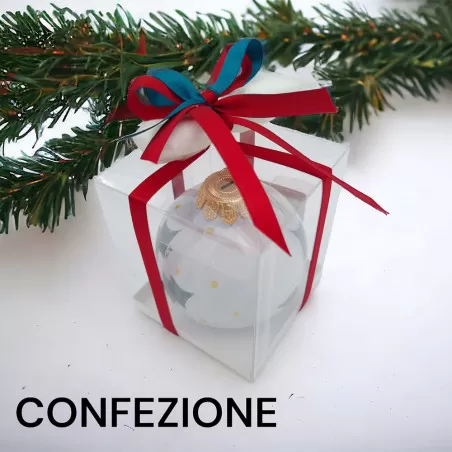 Bomboniera Matrimonio Natalizia Sfera di Natale in Porcellana Dipinta a Mano - 15