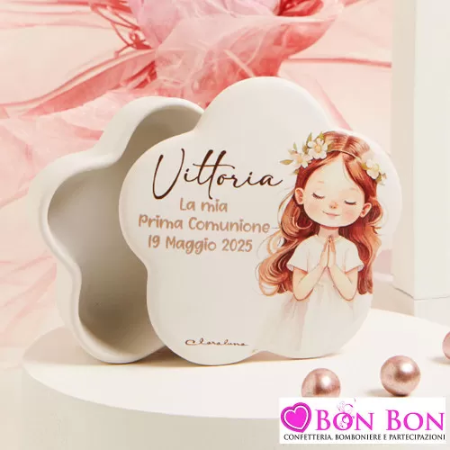 Bomboniera Prima Comunione Bimba Scatolina a Forma di Stella Personalizzata con Nome e Data Claraluna - 1