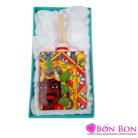 Bomboniera Matrimonio Tema Siciliano in Offerta Profumatore in Porcellana con Mori Dipinti a Mano - 4