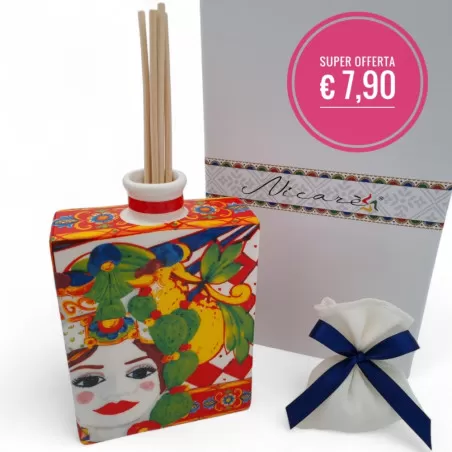 Bomboniera Matrimonio Tema Siciliano in Offerta Profumatore in Porcellana con Mori Dipinti a Mano - 1