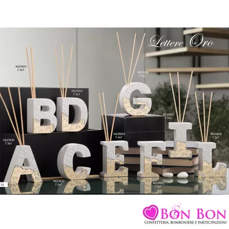 Bomboniere Matrimonio Profumatori a Forma di Lettera in Pasta di Marmo - Personalizza il Tuo Evento Speciale Dolcicose - 1