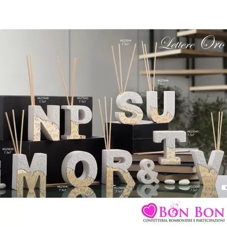 Bomboniere Matrimonio Profumatori a Forma di Lettera in Pasta di Marmo - Personalizza il Tuo Evento Speciale Dolcicose - 2