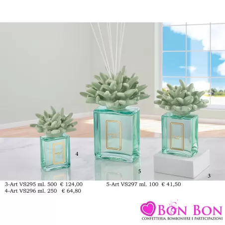 copy of Bomboniere Matrimonio Melaverde Candele Profumate e Diffusori con Corallo Verde Salvia in Vetro e Coperchio Dorato Melav