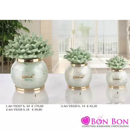 Bomboniere Matrimonio Melaverde Lampade in Vetro Tonde con Corallo Verde Salvia Melaverde - 1