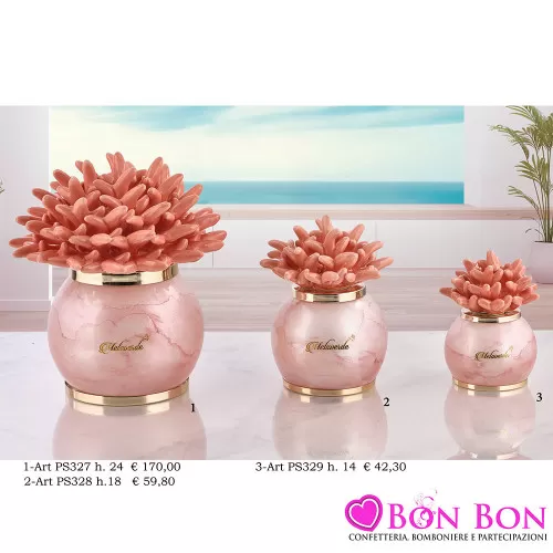 Bomboniere Matrimonio Melaverde Lampade in Vetro Tonde con Corallo Pesca Melaverde - 1