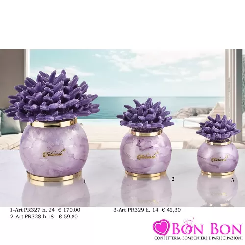 Bomboniere Matrimonio Melaverde Lampade in Vetro Tonde con Corallo Lilla Melaverde - 1