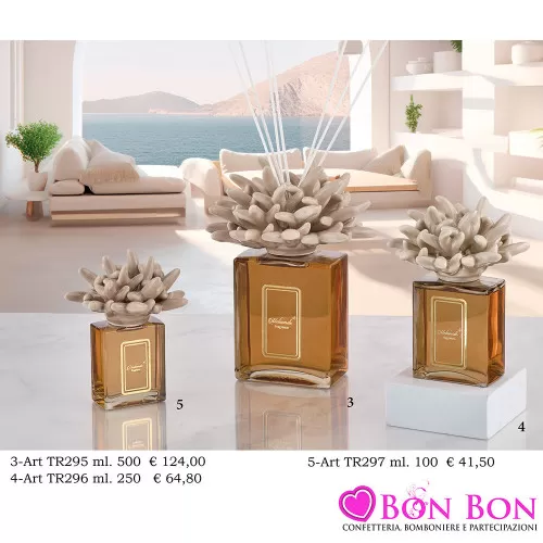 Bomboniere Matrimonio Melaverde - Diffusori in Vetro Rettangolare con Corallo Tortora Melaverde - 1