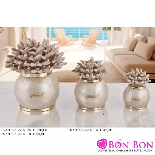 Bomboniere Matrimonio Melaverde Lampade in Vetro Tonde con Corallo Tortora Melaverde - 1