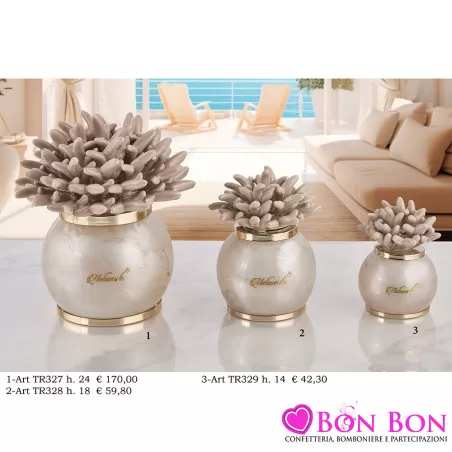 Bomboniere Matrimonio Melaverde Lampade in Vetro Tonde con Corallo Tortora Melaverde - 1