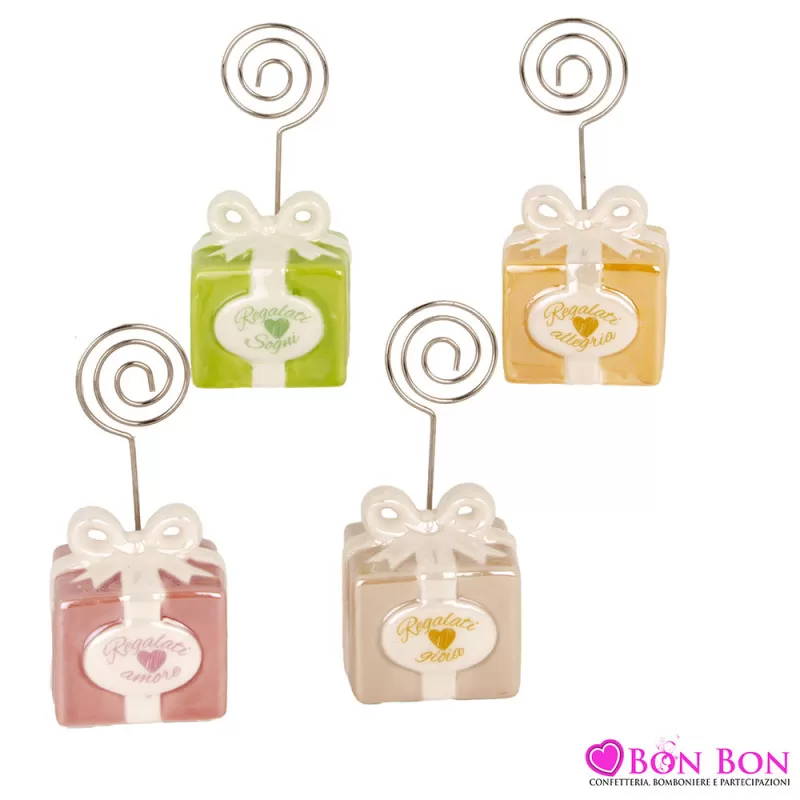 Bomboniere matrimonio segnaposto in ceramica a forma di scatole regalo ETM - 1
