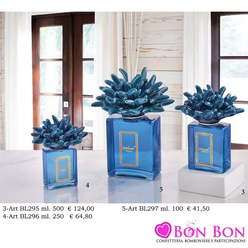 Bomboniere Matrimonio Melaverde - Diffusori in Vetro Rettangolare con Corallo Blu Melaverde - 1