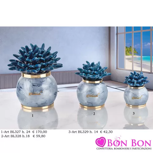 Bomboniere Matrimonio Melaverde Lampade in Vetro Tonde con Corallo Blu Melaverde - 1