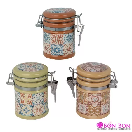 Bomboniere matrimonio utile barattolo decoro maiolica - 1