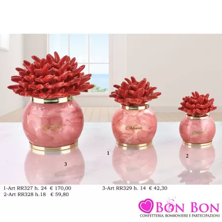 Bomboniere Matrimonio Melaverde Lampade in Vetro Tonde con Corallo Rosso Melaverde - 1