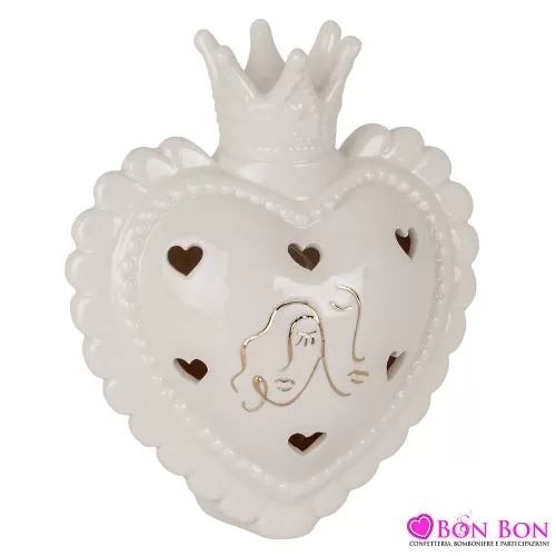 Bomboniere matrimonio lampada led a forma di cuore stilizzata ETM - 1