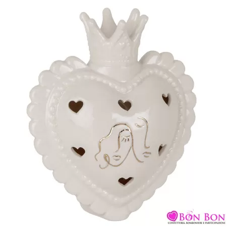 Bomboniere matrimonio lampada led a forma di cuore stilizzata ETM - 1