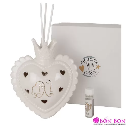 Bomboniere matrimonio profumatore led a forma di cuore stilizzata ETM - 1