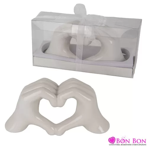 Bomboniere matrimonio mani che creano un cuore misura grande ETM - 1