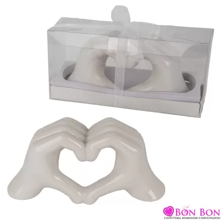 Bomboniere matrimonio mani che creano un cuore misura grande ETM - 1