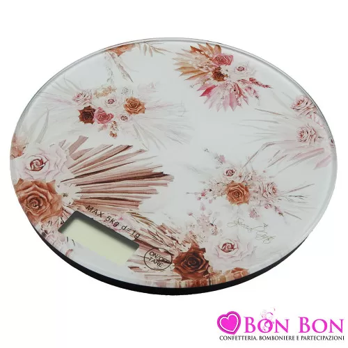 Bomboniera per Matrimonio Utile Bilancia in Vetro con Motivo di Rose Royal Gifts - 1