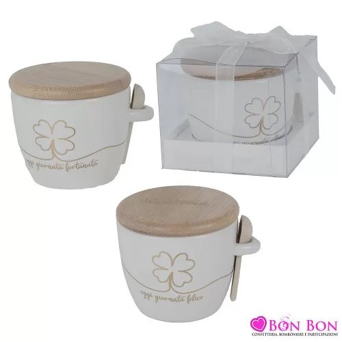 Bomboniere matrimonio utile zuccheriera con frase ETM - 1