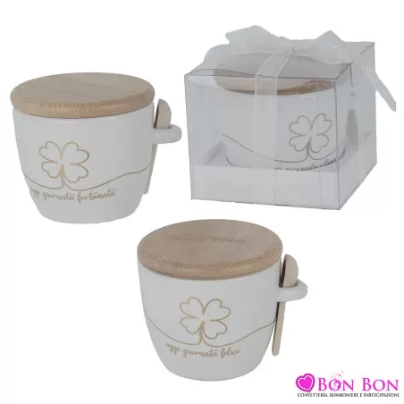Bomboniere matrimonio utile zuccheriera con frase ETM - 1