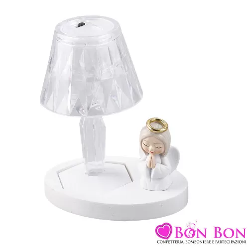 Bomboniera per Prima Comunione Lumino con Luce LED e Statuina Angelo in Preghiera Royal Gifts - 1