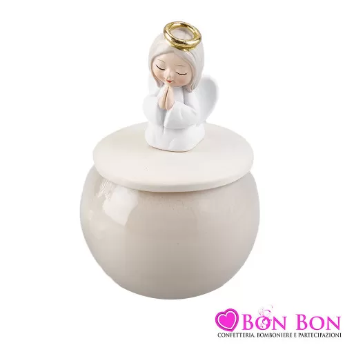 Bomboniera per Prima Comunione Candela Profumata con Statuina Angelo in Preghiera Royal Gifts - 1