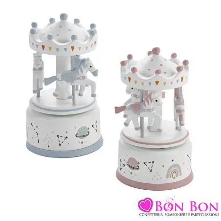 Bomboniere per Battesimo Eleganti e Originali Giostre in Legno Royal Gifts - 3