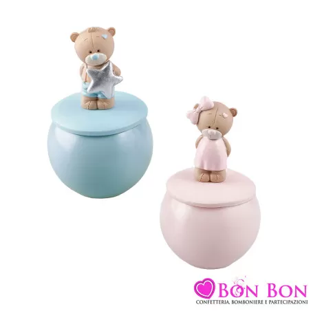 Bomboniere Battesimo Candele con Orsetti Rosa o Celesti – Un Dolce Ricordo per il Giorno più Speciale Royal Gifts - 3