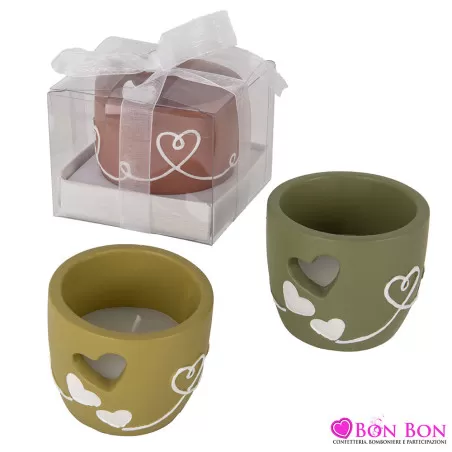 Bomboniere matrimonio candela con cuore traforato ETM - 1
