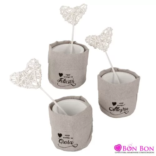 Bomboniera matrimonio porta piantina con frase ETM - 1