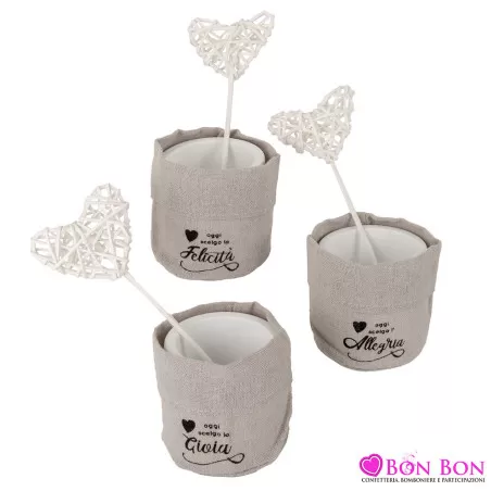 Bomboniera matrimonio porta piantina con frase ETM - 1