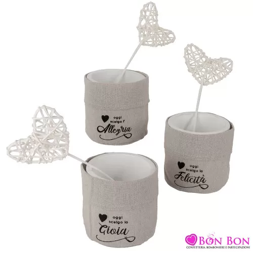 Bomboniera matrimonio porta piantina grande con frase ETM - 1