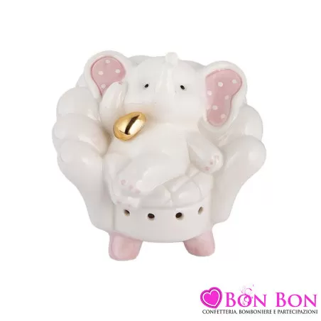 Profumatore Elefante Rosa e Celeste con Luce LED: Bomboniere Battesimo Online Perfette Royal Gifts - 2