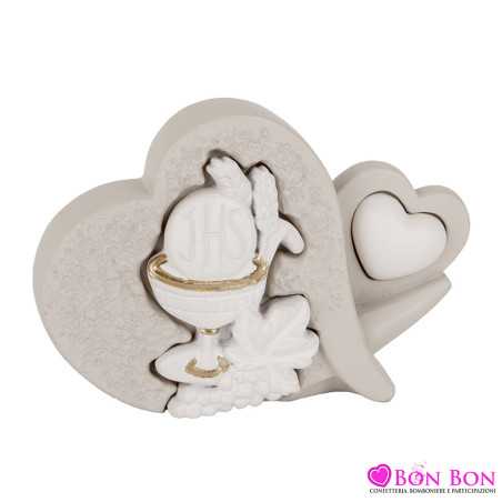 Bomboniera per Prima Comunione cuore grande con calice Royal Gifts - 1