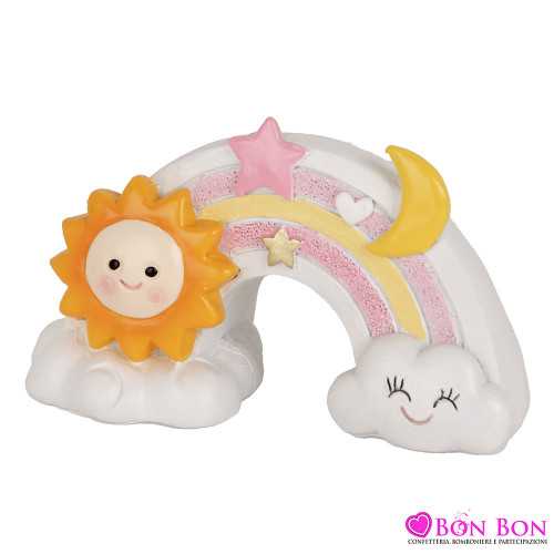 bomboniere battesimo per femminuccia arcobaleno rosa LED in resina senza scatola ETM - 1