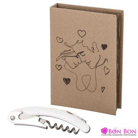 bomboniere matrimonio cavatappi in metallo con scatola inclusa ETM - 1