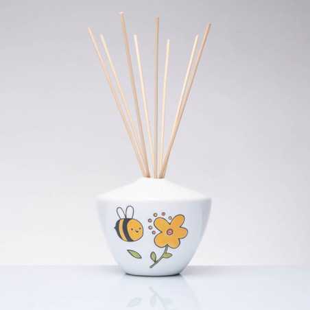 bomboniere matrimonio solidali utili profumatore con bacchette in legno linea Mr Bee Cuorematto - 1