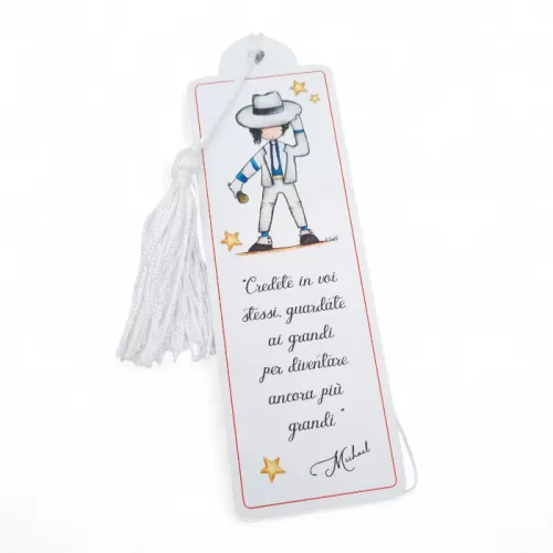 Bomboniera Prima Comunione Linea Miti e Leggende – Segnalibro in Legno con Michael Jackson La Miniera - 1