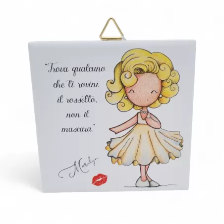 Bomboniera Prima Comunione Linea Miti e Leggende – Mattonella con Gancio Stampa Marilyn Monroe La Miniera - 1