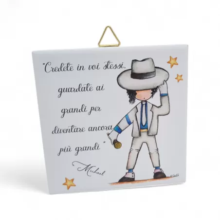 Bomboniera Prima Comunione Linea Miti e Leggende – Mattonella con Gancio stampa Michael Jackson La Miniera - 1