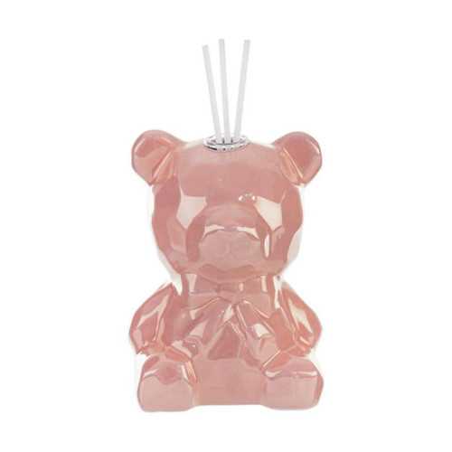 Bomboniere Battesimo Profumatore Orsetto in Porcellana Rosa con Bacchette ed Essenza e Scatola Inclusa Le stelle - 1