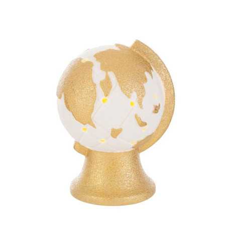 Bomboniere Matrimonio Mappamondo in Porcellana Oro e Bianco con Luce LED e Scatola Shopper Inclusa Le stelle - 1