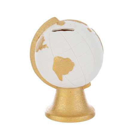 Bomboniere Matrimonio Salvadanaio a Forma di Mappamondo in Porcellana Oro e Bianco con Scatola Shopper Inclusa Le stelle - 1