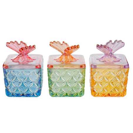 Bomboniere Matrimonio Scatola in Vetro con Farfalla sul Coperchio in Tre Colori Assortiti Le stelle - 1